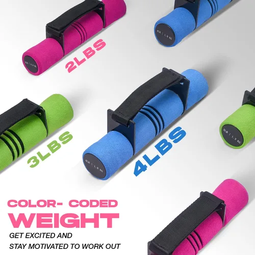 Miniatura 5 de Yes4All - Juego de pesas ajustables de mano para mancuernas de 2 piezas, perfectas para caminar o ejercicio de viaje para mujeres con correas