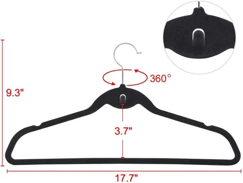 Miniatura 2 de Yaheetech Perchas de terciopelo antideslizantes en cascada – Resistentes – Perchas para trajes, ahorro de espacio, gancho giratorio de 360°