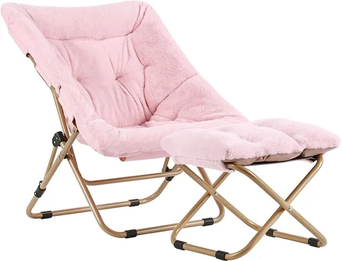 Miniatura 14 de Tiita Silla Cómoda Plegable, Silla de Acento Plegable de Gran Tamaño de Piel Sintética Suave, Silla de Descanso Perezosa para Niños, Adolescentes