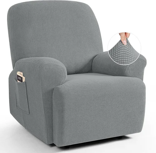 Miniatura 51 de TAOCOCO Funda reclinable de 4 piezas, funda elástica para sofá reclinable de 4 piezas, funda reclinable con 1 asiento, protector suave, fundas
