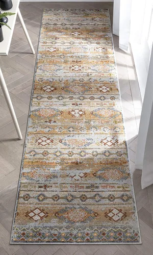 Well Woven - Alfombra Kellie con diseño oriental, estilo vintage, color crema