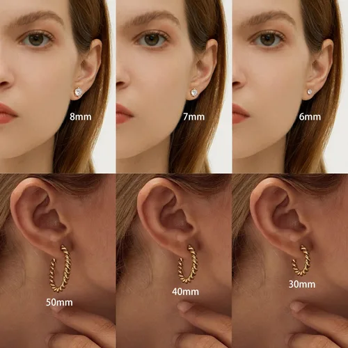 Miniatura 2 de PICKBEAU 5 Pairs Gold Hoop Earrings for Women 18K Gold Plated Huggie Hoop Earrings Set for Girls Hypoallergenic Cartilage Earrings Lightweight