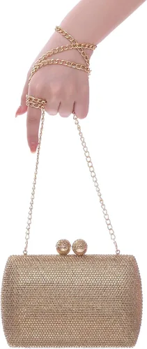 Miniatura 7 de Bolso de noche con diamantes de imitación completos para mujer, dije de cumpleaños, compromiso, boda, fiesta