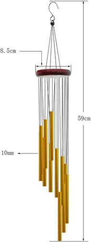 Miniatura 2 de Campanillas de viento para exteriores con 12 tubos de aluminio, campanas de viento de melodía de 23 pulgadas para exteriores, para granja, jardín