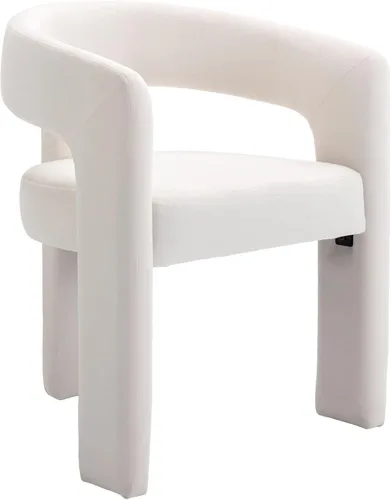 Miniatura 28 de BESTANO Sillas de comedor modernas tapizadas en terciopelo de vellón con respaldo abierto, lindas sillas laterales de barril, sillas de cocina