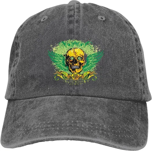 Miniatura 9 de Cowboy Hat Trendy Hats for Man and Women Djustable Four Season Outdoor Baseball Cap of Hell Skull with Angel Deep Heather