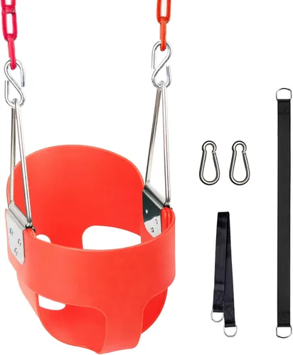 Miniatura 9 de KINSPORY Columpio para niños pequeños, cadenas de hierro recubiertas de 59" para bebé, columpio al aire libre, asiento de columpio para bebés