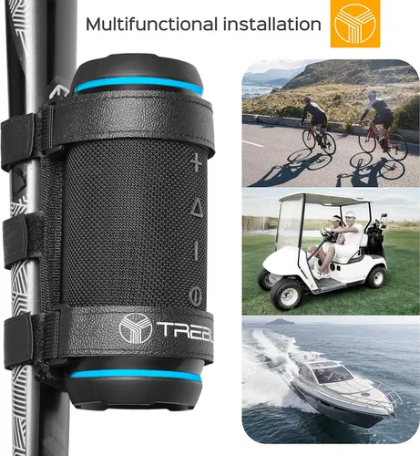 Miniatura 3 de TREBLAB Soporte de altavoz Bluetooth - Soporte universal para altavoz para bicicleta, barandilla de carrito de golf - Soporte de correa ajustable