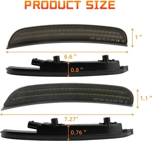 Miniatura 5 de Luces LED de posición laterales compatibles con Dodge Charger 2015 2016 2017 2018 2019 2020 2021 luces de parachoques delantero trasero paquete de 4