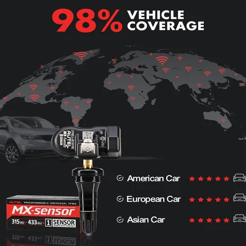 Miniatura 5 de Autel TPMS Sensor MX-Sensor 315MHz+433MHz 2 en 1 TPS218 Sensor de presión de neumáticos Sistema de monitoreo Sensor Programa Universal Reemplazo 98%