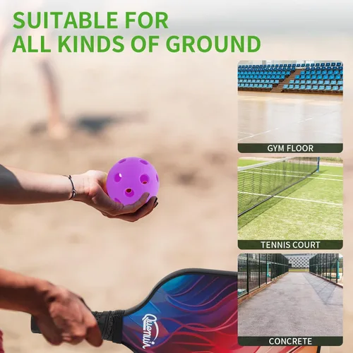 Miniatura 6 de Pelotas de pickleball para interiores, 26 agujeros, aprobadas por USAPA, paquete de 4 bolas de pepinillo de alto rebote, regalos de pickleball
