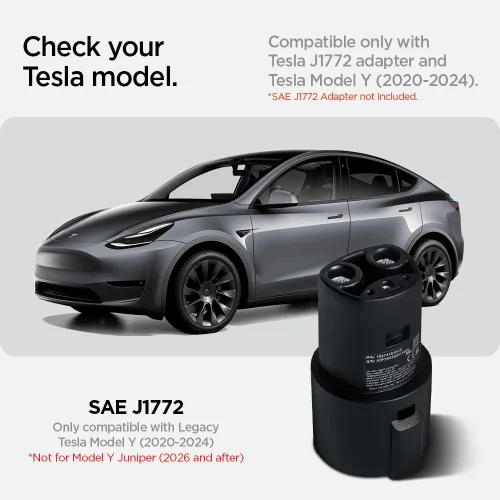 Miniatura 2 de Spigen J1772 Adaptador de Carga para Puerta y Soporte para Todos los Tesla Model Y [Compatible con Model Y Premium y Performance 2025/2026]