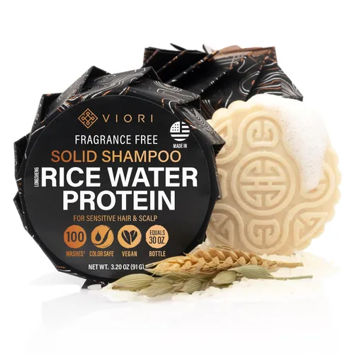 Miniatura 12 de Viori Citrus Yao™ Barra de champú clarificante con agua de arroz y proteína de arroz Champú sólido sin sulfatos para cabello graso, crecimiento