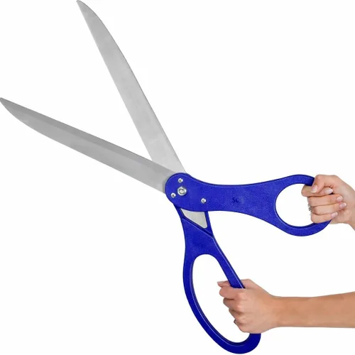 Tijeras azules de gran apertura de 25 pulgadas, tijeras gigantes azules para ceremonia de corte de cinta, tijeras de alta resistencia, tijeras de