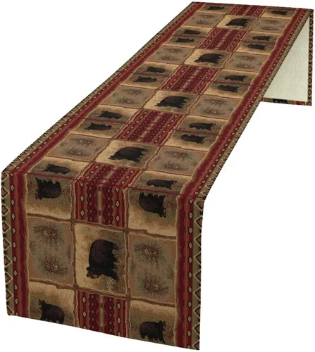Miniatura 24 de Camino de mesa con estampado de vaca, camino de mesa estilo occidental con estampado de cuero de vaca en blanco y negro, decoración de mesa