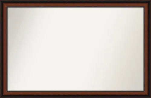 Miniatura 394 de Amanti Art Espejo de pared personalizado no biselado (24 x 27 pulgadas), marco estrecho de nogal chipre - varios tamaños personalizados - Espejo