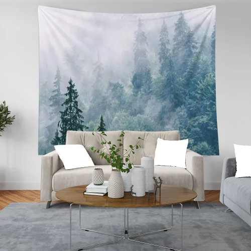 Miniatura 52 de Crannel Tapiz de invierno para colgar en la pared, sombrero de mago psicodélico para barba, tapiz mágico de calavera de humo de 50 x 60 pulgadas