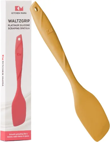 Miniatura 8 de Kitchen Mama WaltzGrip - Espátula de raspado de silicona platinada: resistente al calor, sin costuras, antiadherente para utensilios de cocina, gris