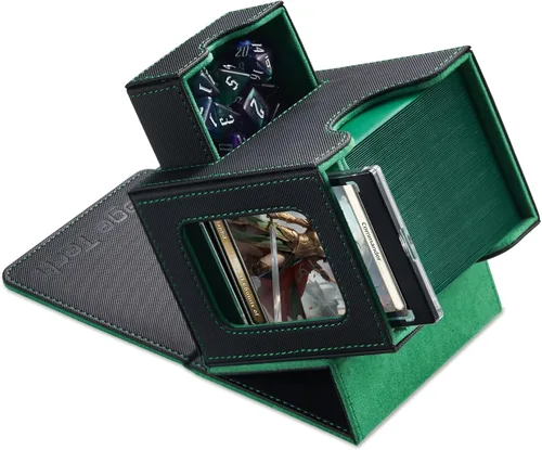 Miniatura 9 de Mage Tech Caja de cartas para MTG Commander, diseño patentado, pantalla Commander, se adapta a 100 tarjetas de doble manga, ladrillo de tarjetas