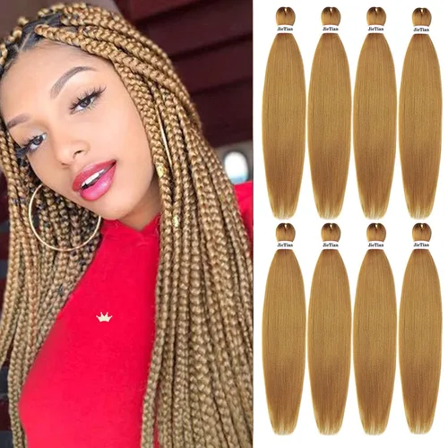 Miniatura 28 de Liang Dian Cabello Trenzado Preestirado Ombre de 12 Pulgadas, 8 Paquetes de Trenzas de Ganchillo Sintéticas, Ajuste con Agua Caliente, Extensiones