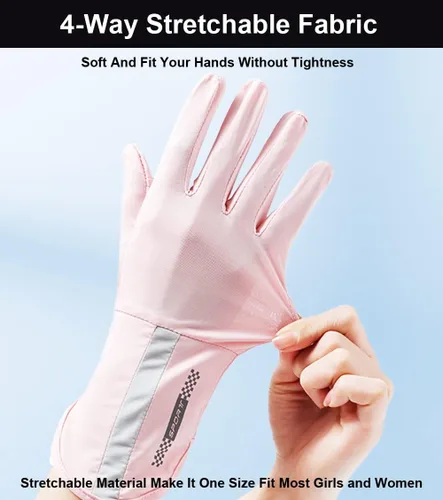 Miniatura 5 de SUJAYU Guantes de protección UV, guantes de conducción para mujer, guantes UV de dedo completo, guantes de protección solar, guantes finos con luz