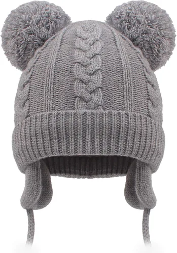 Miniatura 18 de Duoyeree Gorro de invierno para niños pequeños con solapa para las orejas, bufanda gruesa y cálida gorra de calavera para niños y niñas