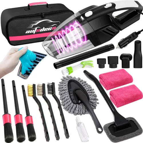 Miniatura 15 de Kit de limpieza para auto de 41 piezas Kit de limpieza y detalle interior con aspiradora de mano de alta potencia, cubo plegable, herramienta