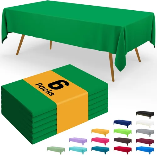 Miniatura 48 de Smiry - Juego de 6 manteles desechables, 54 x 78 pulgadas, manteles impermeables rectangulares para fiestas, cubierta de mesa de plástico