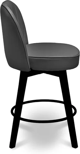 Miniatura 7 de MINCETA Juego de 2 taburetes de bar giratorios de 360°, taburete de bar de 26 pulgadas de altura de mostrador con respaldo de concha, silla de bar