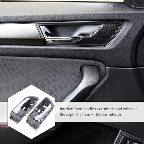Miniatura 5 de 2pcs Interior Car Door Handles Replacement for Mid-Size Sedan 2002-2006 Chrome Finish Driver Side Door Pull Grip Trim Automotive Interior Handle