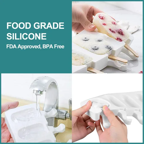 Miniatura 9 de 2 moldes de silicona reutilizables de grado alimenticio congelados para helados, dulces, postres, moldes para tartas, paletas de hielo, moldes de 2