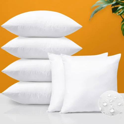 Miniatura 8 de OTOSTAR Insertos de almohada de alta calidad para exteriores, 20 x 20 pulgadas, impermeables, paquete de 6 rellenos de almohada cuadrados Paquete
