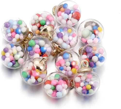 Miniatura 11 de 10 unids/lote de 0.630 in transparente bola de cristal encantos estrella lentejuelas colgantes para DIY pendientes collar joyería fabricación