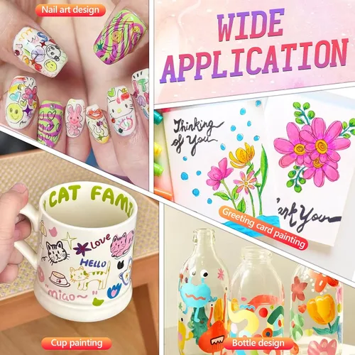Miniatura 5 de Juego de 12 rotuladores para arte de uñas, rotuladores de esmalte de uñas de secado rápido 3D de 0.5MM, 2025 marcadores de arte de uñas DIY