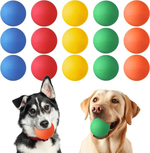 Miniatura 10 de Hiboom Paquete de 15 pelotas de tenis de goma natural para perros que atrapan mascotas, pelotas para entrenamiento de búsqueda de mascotas de 2.4
