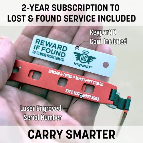 Miniatura 4 de Keyport Pivot 2.0 Organizador de Llaves - Porta Llaves EDC con Accesorio para Llavero de Coche y Servicio de Encontrado y Perdido - Aluminio, Rojo