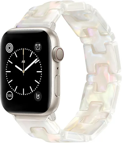 Miniatura 9 de JR.DM Pulsera elástica de resina con cuentas de tortuga para mujer, compatible con Apple Watch Band de 1.654 in (S3/2/1) 1.732 in 1.772 in 1.811 in