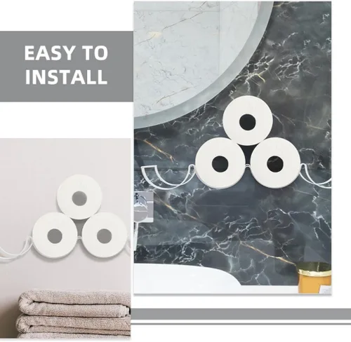 Miniatura 9 de STOBAZA Soporte de papel higiénico en forma de onda, soporte de pared, estante de pañuelos de 14.76 x 4.33 x 2.95 pulgadas, organizador de baño