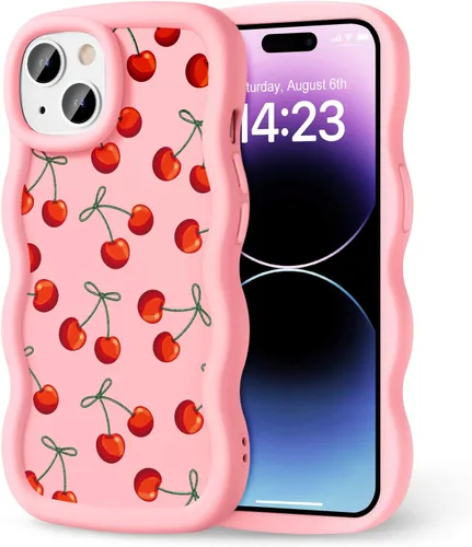 Miniatura 52 de Compatible con iPhone SE/8/7 Funda para Mujeres y Niñas, Marco Ondulado Rizado con Patrón Lindo, Estética Delgada Suave Silicona TPU Parachoques