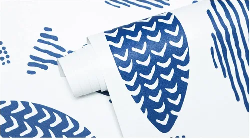 Miniatura 10 de HAOKHOME Papel tapiz autoadhesivo para despegar y pegar, diseño abstracto de peces costeros, enrejado del mundo submarino, papel de contacto