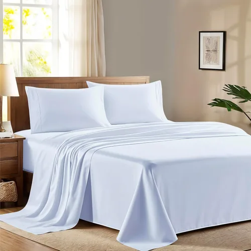 Miniatura 15 de Juego de sábanas 100% algodón egipcio para cama individual, sábanas de lujo de la serie 600 refinadas para cama de tamaño individual