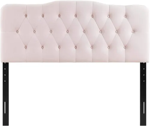 Miniatura 4 de Modway Annabel - Cabecero de terciopelo con estilo capitoné de diamantes para cama individual en color rosa