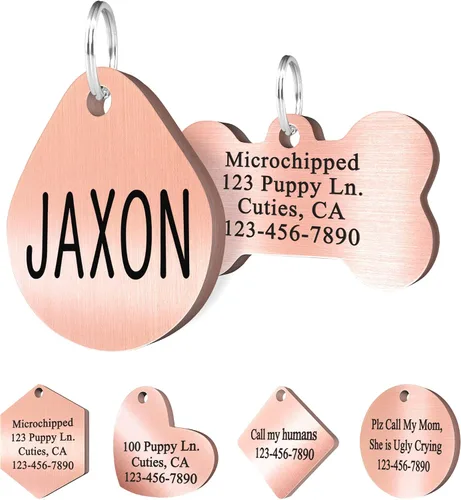 Miniatura 10 de Ultra Joys Etiquetas de identificación personalizadas de perros y gatos para mascotas, etiquetas de identificación personalizadas en la parte