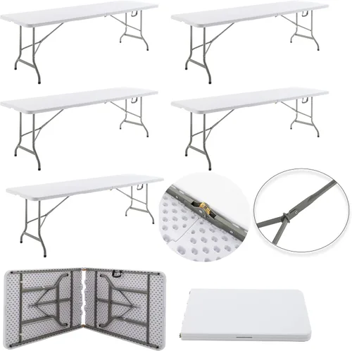 Miniatura 15 de BTEXPERT Juego de 2, mesa plegable de utilidad de 4 pies, ligera, altura ajustable, portátil, con asa de transporte, para interiores y exteriores