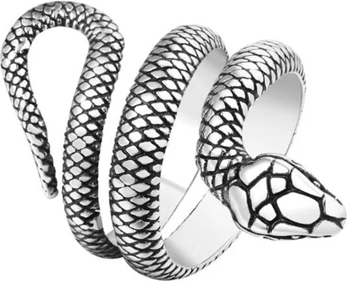 Jude Jewelers - Anillo de acero inoxidable estilo retro vintage de serpiente, para cóctel, fiesta, motociclista