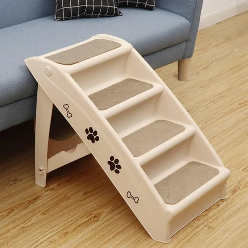 Miniatura 8 de Escaleras para perros y escalones para camas altas, escalera plegable para mascotas para perros pequeños, rampa de plástico antideslizante segura