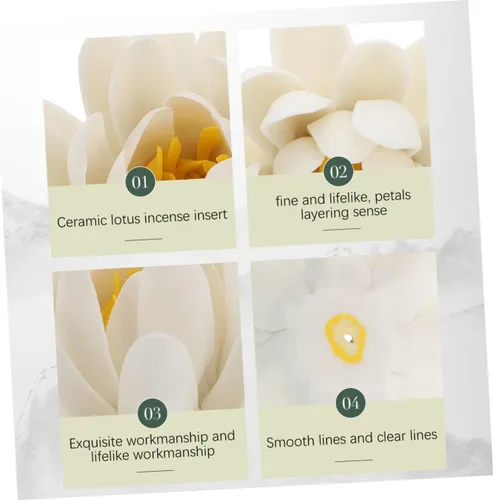 Miniatura 7 de ORFOFE 1pc Lotus - Placa de incienso decorativa para incienso, cono de porcelana, plato de incienso de cerámica, cerámica, cerámica, soporte