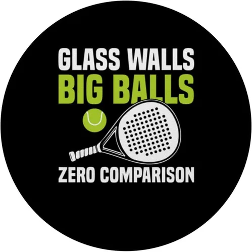 Miniatura 3 de Glass Walls Big Balls Padel Racquet Paddle PopSockets Adhesive PopGrip