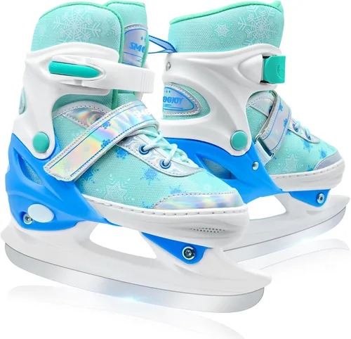 Patines de hielo ajustables para niños y niñas, cómodos, cuchillas suaves, zapatos de patinaje sobre hielo para pista de hockey sobre hielo al aire