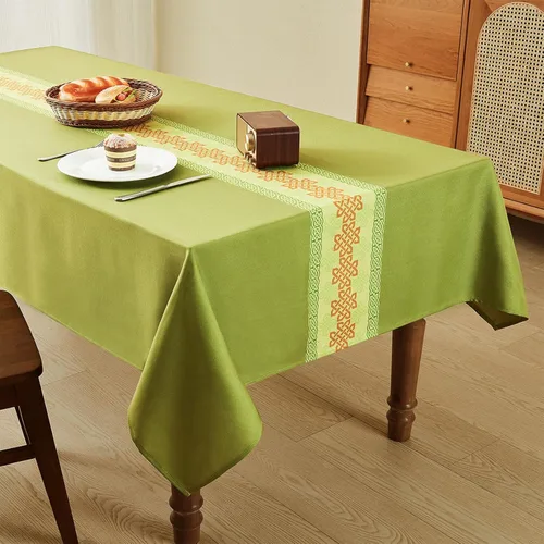 Miniatura 46 de Mantel rectangular de 71 x 55 pulgadas, lino sintético, sin arrugas, impermeable, color beige, para campamento, graduación, rectangular, para Lino